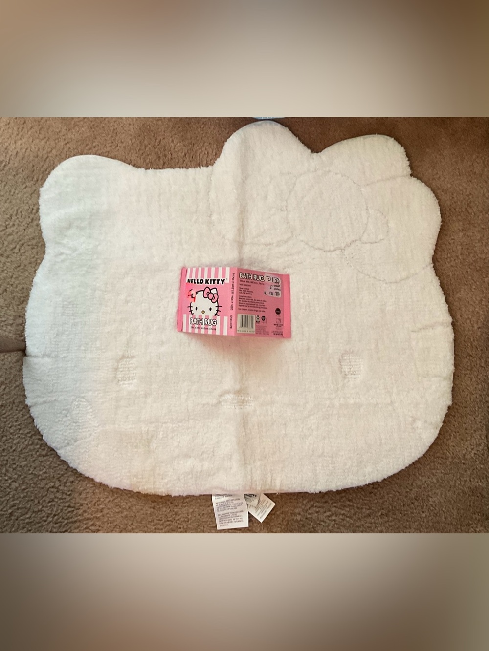 Hello Kitty White Plush Character Bath Mat
